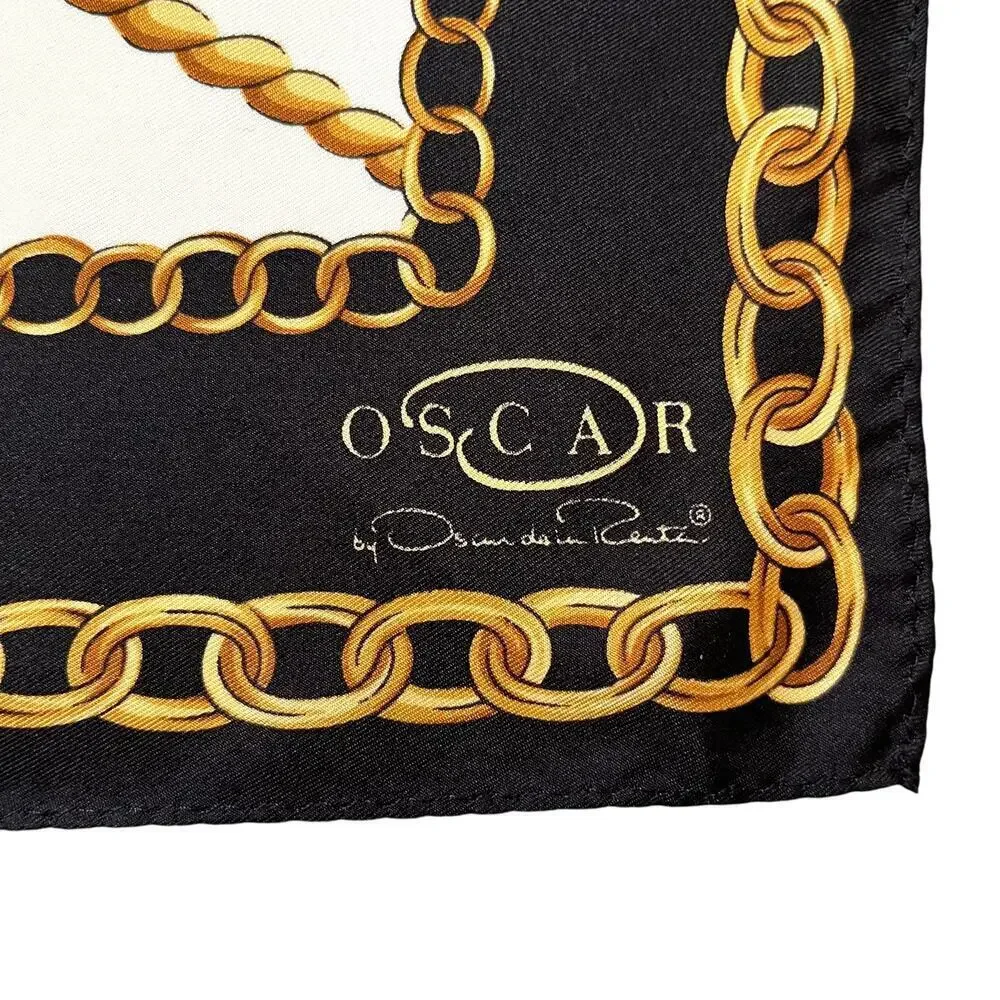 Oscar by Oscar de la Renta Silk Scarf Set: Two Vintage Square Neckerchiefs